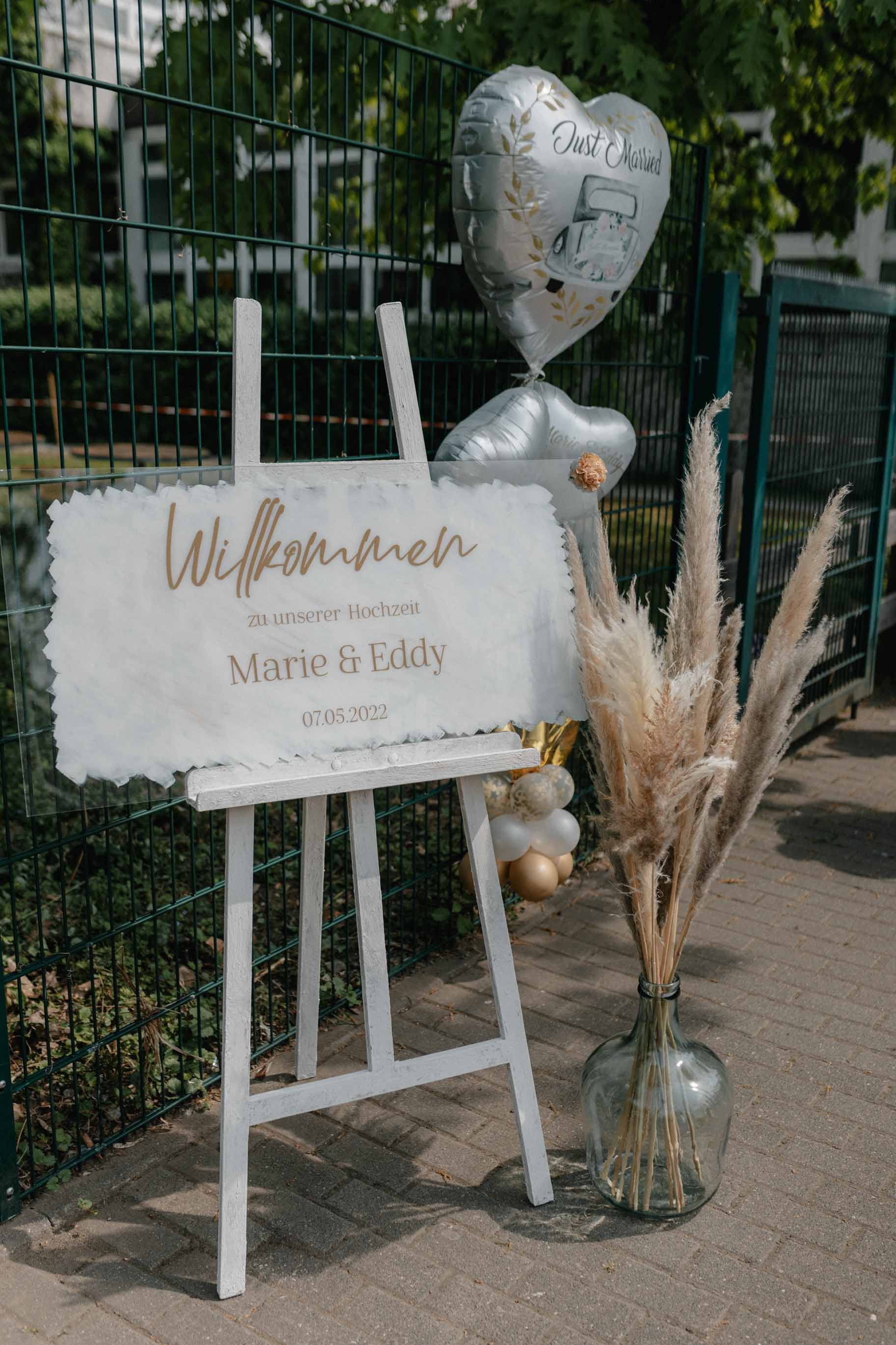 Image of Kleines Willkommensschild transparent mit Hintergrundfarbe 